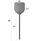 G a Homefavor 14x17  Perforated Pizza Peel 49  Overall  Rectangular Aluminum