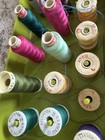 Vintage Sewing Thread Lot Atco  Star  Zwicky   G  termann Spools Bobbins Case