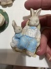 Vintage  Bunny Rabbits With Babies Playing Ornaments N