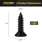 135 Pack Black Wood Screws  6 X 1 2 In Flat Head Phillips Carbon Steel Self Tap