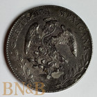 1896 Mexican  cap   Rays  8 Reale Guanajuato Mint 90  Silver  e131