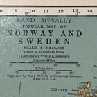 Antique 1929 Map Of Norway   Sweden 14   x11   