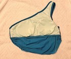 Womens Bluecupshe Ruched One Shoulder Swim Top   Swim Skirt W Att Brief Sz M Nwt