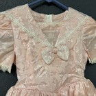 Vintage Handmade Toddler Girls Pink Floral Lace Party Dress Pageant Holiday