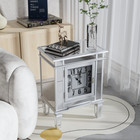 Drawer Mirrored Nightstand Side End Table Bedside Table For Bedroom Living Room