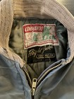 Vintage 60s Commando Ma-1 Flight Jacket Nylon Bomber Green M Distressed