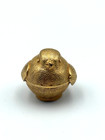 Vintage Florenza Gold Tone Metal Bird Thimble thread Holder