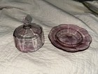 Vintage Great Depression Rose Glass Butter Dish