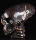 4 0    Chicken Bloodstone Carved Alien Crystal Skull  Realistic  Crystal Healing