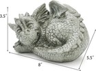 Cute Sleeping Dragon Statue Outdoor Garden Decor  8 Inch Resin Dragon Figurin   