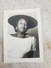 Vintage 1950 s African American Pretty Woman W  Hat Black   White Photos Pair