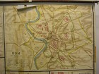 School Wall Map Eternal City Rome Caesar Emperor 208x154cm  1920 Old Latin