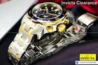 Invicta Men s 48mm Pro Driver Scuba Chronograph Blue Dial Gold Two Tone Ss Watch