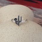 Sterling Silver Cactus In Bloom Ring     Desert-inspired Design