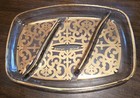 10  Georges Briard Divided Glass Tray For Olive Display Dish Gold Decor Gift 