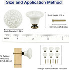 6 Pcs White Ceramic Flower Cabinet Knobs Vintage Dresser Drawer Pull