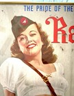 Original Raleigh Cigarette Litho Poster Sign 1940s Pin Up