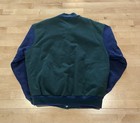 Vintage 90s Varsity Bomber Pilot Retro Front Snap Jacket Dark Blue   Green Sz Xl