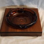 Beautiful Mercedes Ashtray Black Walnut Amber Glass Ashtray Dealer Custom Made