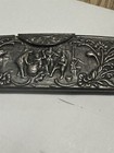 Vintage Denmark Silver Metal Repousse Hair Comb In Case
