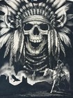 Vintage Native American Chief Skull Black T-shirt