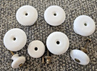 Lot Of 8 Vintage White Ceramic Cabinet Drawer Knobs Mixed Sizes