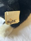 Vintage Russ Berrie Tuxedo Cat Plush Stuffie With Tag Caress Soft Pet