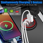 12-24v Usb C 3 Port Fast Car Charger Pd   Qc3 0 Outlet Socket For Boat Rv Marine