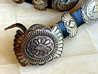 Vintage Navajo Sterling   Silver  Concho    Butterfly Leather Belt