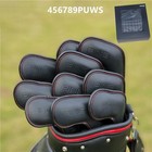 Ping Golf Iron Headcovers Set 10pcs  4-9 Pw U W S Black Pu Protective Covers F s