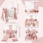 2 Pcs Flower Girl Baskets And Ring Bearer Pillow Set Pink Satin Bowknot Flowe   