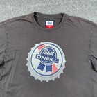 Vintage Pabst Blue Ribbon X O   neill T-shirt Men s L Gray Beer Promo Collab
