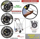Shopping Cart Grocery Rolling Folding Trolley Basket Utility Supermarket Cart