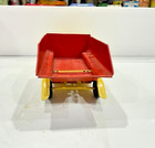 2486   Vintage Louis Marx Dump Truck With Front Loader - Wood Wheels   No Grill 