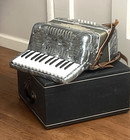 Vintage 1963 Accordion With Case     Musical Instrument   Prop   Decor