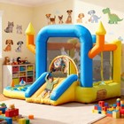 Kids Inflatable Bounce House Castle Jump Bouncer With Slide Ball Pit   Blower