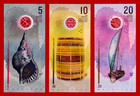 Set Of 3 Maldives Unc Notes - 5-10-20 Rufiyaa 2017-2020  P-a26-26-27 Polymer Unc