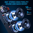 80w Portable Bluetooth Speaker With Dual 10  Subwoofer  Wireless Rechargeable Pa