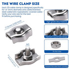 20pcs 1 8 Inches M3 Stainless Steel Wire Rope Cable Clip Clamp  M3 Simplex Singl