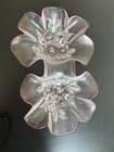 Vintage Mikasa Rosella Pink Frosted Glass 11  Double Relish Dish
