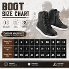Mens Motorbike Leather Boots Short Ankle Waterproof Shoes Protective Footwear