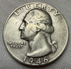  1st Year  1946 Roosevelt Silver Dime   1946 Washington Silver Quarter Set