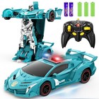 2-in-1 Remote Control Transforming Car Robot  Flashing Lights  1 18 Scale  360  