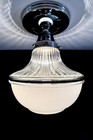 Vintage Art Deco 1940   s-1950 s Atomic Space Age Glass Ceiling Light Fixture