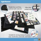 Lighthouse- Vario Stamp Pages For Stamp Albums  Black 9-hole Binder Pages Wit   