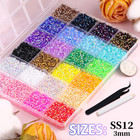 34000pcs Resin Jelly Rhinestones 3mm Flatback Gems Kit W  B7000 Glue Nail Art