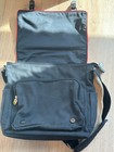 Rush Vip Canvas Messenger Bag Laptop Satchel Traffic Light Zipper Red Trim