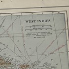 Antique Colorful 1917 Map Of The West Indies 11x15 Inches