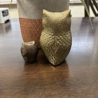 Vintage Set Of 2 Brass Owl Statues