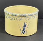 Robinson Ransbottom Blue Spongeware Wheat 1 Qt Low Jar Crock Roseville Oh